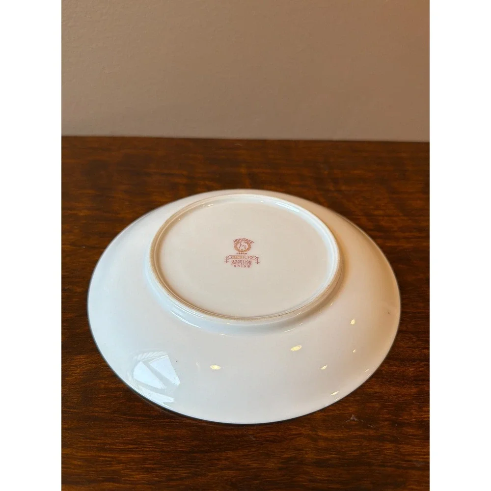 Antique Noritake Cream Soup Bowl and Saucer, Resilio Pattern, 1920s